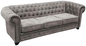 SEDAČKA CHESTERFIELD, drevo, textil, kompozitné drevo, sivá Livetastic - Sedačky, Online Only