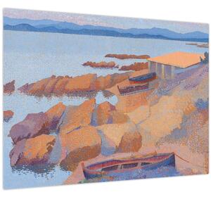 Sklenený obraz - Henri Edmond Cross, Calanque des Antibois, reprodukcia (70x50 cm)