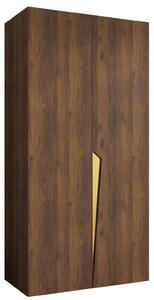 Šatníková skriňa Pianos 1 100x202x52 - orech warmia / zlatá