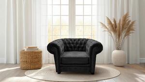KRESLO CHESTERFIELD, textil, kompozitné drevo, antracitová Livetastic - Online Only obývacie izby, Online Only