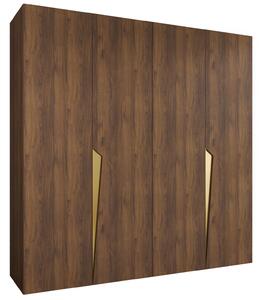Šatníková skriňa Pianos 1 200x202x52 - orech warmia / zlatá
