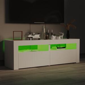 TV skrinka s LED svetlami biela 120x35x40 cm