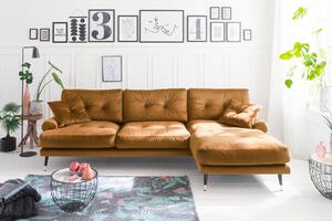 ROHOVÁ SEDAČKA, textil, horčicovožltá MID.YOU - Online Only obývacie izby, Online Only
