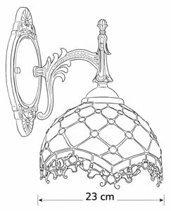 Brilagi - Tiffany vitrážová nástenná lampa Slonovinová 1xE14/40W/230V