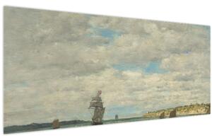 Obraz - Eugène Boudin, Coast of Brittany, reprodukcia (120x50 cm)