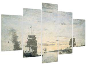 Obraz - Eugène Boudin, Entrance to the Harbor, Le Havre, reprodukcia (150x105 cm)