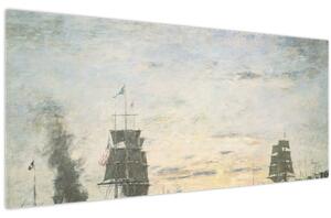 Obraz - Eugène Boudin, Entrance to the Harbor, Le Havre, reprodukcia (120x50 cm)