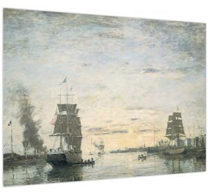 Sklenený obraz - Eugène Boudin, Entrance to the Harbor, Le Havre, reprodukcia (70x50 cm)