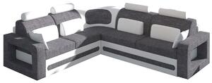 NABBI Bolzano L rohová sedačka s rozkladom a úložným priestorom sivá (Sawana 05) / biela (Soft 17)