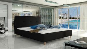 Čalúnená manželská posteľ s roštom Alegro 160 - čierna