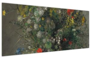 Obraz - Auguste Renoir, Flowers in a Vase, reprodukcia (120x50 cm)