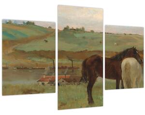 Obraz - Edgar Degas, Horses in a Meadow, reprodukcia (90x60 cm)