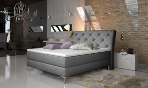 Čalúnená manželská posteľ s úložným priestorom Amika 140 - sivá