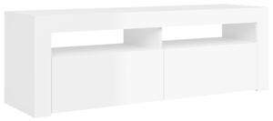 TV skrinka s LED svetlami lesklá biela 120x35x40 cm