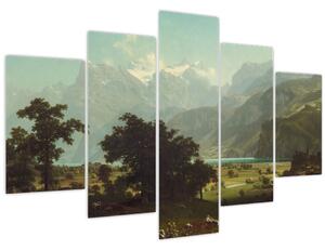 Obraz - Albert Bierstadt, Lake Lucerne, reprodukcia (150x105 cm)