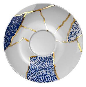 Biele/modré porcelánové šálky v súprave 6 ks 0.9 l – Hermia