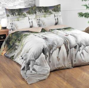 Obliečky bavlnené 3D Horses, Štandardný set jednolôžko obsahuje 1x 140x200 + 1x 70x90