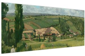 Obraz - Camille Pissarro, Landscape at Les Pâtis, Pontoise, reprodukcia (120x50 cm)