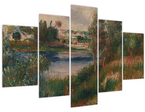 Obraz - Auguste Renoir, Landscape at Vetheuil, reprodukcia (150x105 cm)