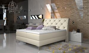 Čalúnená manželská posteľ s úložným priestorom Amika 180 - béžová