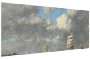 Obraz - Eugène Boudin, Le Havre, reprodukcia (120x50 cm)
