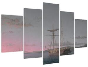 Obraz - Fitz Henry Lane, Lumber Schooners at Evening on Penobscot Bay, reprodukcia (150x105 cm)