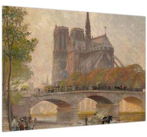 Obraz - Robert William Vonnoh, Notre Dame de Paris, reprodukcia (70x50 cm)