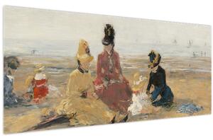 Obraz - Eugène Boudin, On the Beach, Trouville, reprodukcia (120x50 cm)