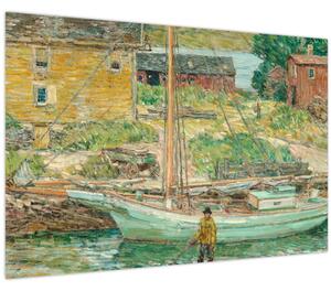 Obraz - Childe Hassam, Oyster Sloop, Cos Cob, reprodukcia (90x60 cm)