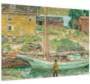 Obraz - Childe Hassam, Oyster Sloop, Cos Cob, reprodukcia (70x50 cm)