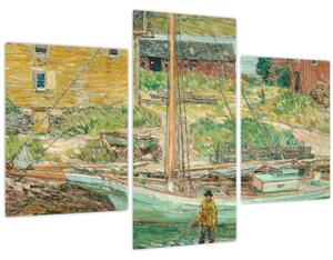 Obraz - Childe Hassam, Oyster Sloop, Cos Cob, reprodukcia (90x60 cm)