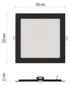 LED podhľadové svietidlo NEXXO LED/18W/230V 3000/3500/4000K čierne 22,5 x 22,5 cm