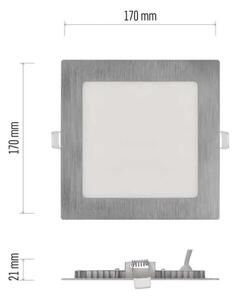LED Podhľadové svietidlo NEXXO LED/12,5W/230V 3000/3500/4000K strieborné 17x17 cm