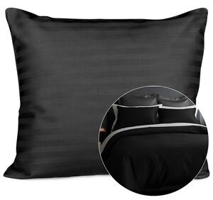 SATÉNOVÁ OBLIEČKA NA VANKÚŠ CIZGILI BLACK 70X80 CM EXCLUSIVE ČIERNA