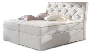 Čalúnená manželská posteľ s úložným priestorom Beneto 160 - biela