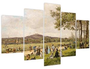 Obraz - French 19th Century, Race Course at Longchamps, reprodukcia (150x105 cm)