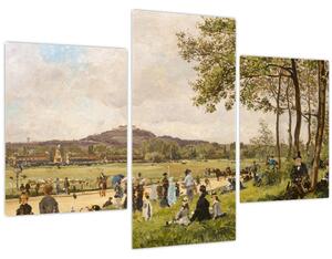 Obraz - French 19th Century, Race Course at Longchamps, reprodukcia (90x60 cm)