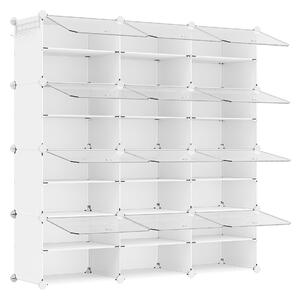 REGÁL NA TOPÁNKY, biela, priehľadné, 124,4/124,6/32 cm Boxxx - Online Only drobný nábytok, Online Only