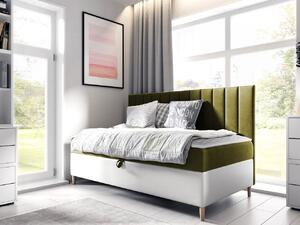 Mirjan24 Kontinentálna posteľ Junior Kamire 2, Rozmer postele: 100x200, Dostupné poťahy: ekokoža Soft 017 (biela) + Fresh 12 5903211192289