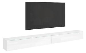 NÍZKA KOMODA, biela, biela s vysokým leskom, 300/32/33 cm P & B - TV nábytok, Online Only