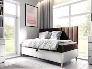 Mirjan24 Kontinentálna posteľ Junior Kamire 2, Rozmer postele: 80x200, Dostupné poťahy: ekokoža Soft 017 (biela) + Fresh 04 5903211192043