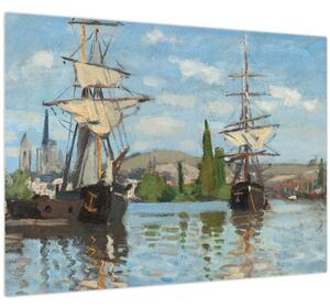 Obraz - Claude Monet, Ships Riding on the Seine at Rouen, reprodukcia (70x50 cm)