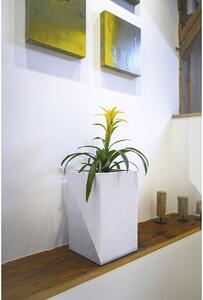 Flower Lover Samozavlažovací kvetináč Cubico Stone biela, 27 x 42 cm