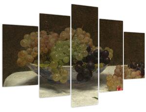 Obraz - Henri Fantin-Latour, Still Life with Grapes and a Carnation, reprodukcia (150x105 cm)
