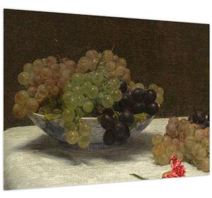 Obraz - Henri Fantin-Latour, Still Life with Grapes and a Carnation, reprodukcia (70x50 cm)