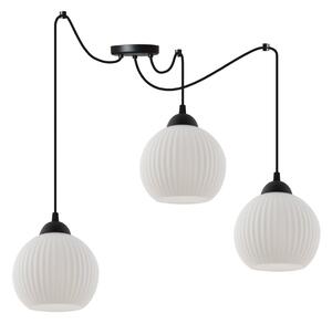 Závesné svietidlo Riffle Round Spider, 3x biele sklenené tienidlo, b