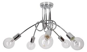 Stropné svietidlo Edison 5, chrómové telo svietidla