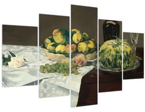 Obraz - Edouard Manet, Still Life with Melon and Peaches, reprodukcia (150x105 cm)
