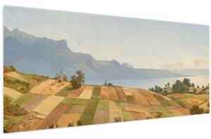 Obraz - Alexandre Calame, Swiss Landscape, reprodukcia (120x50 cm)