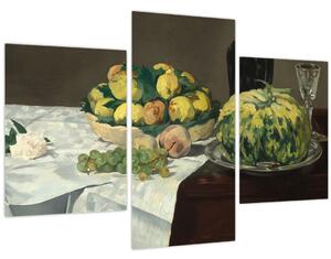 Obraz - Edouard Manet, Still Life with Melon and Peaches, reprodukcia (90x60 cm)